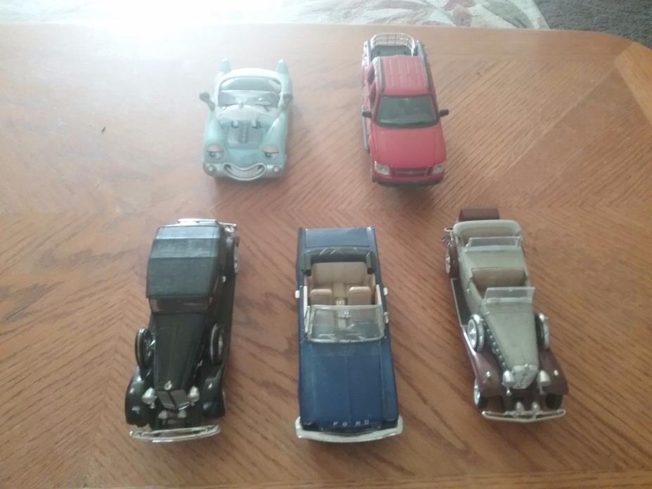 Lot of 5 Old Toy Cars and other vehicles