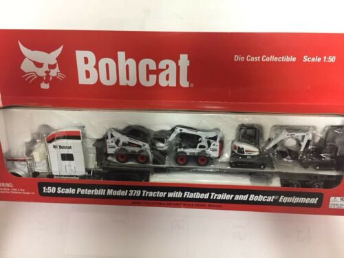 Bobcat Peterbilt 379 1/50 2 S750 Loaders & 2 E35 Excavators