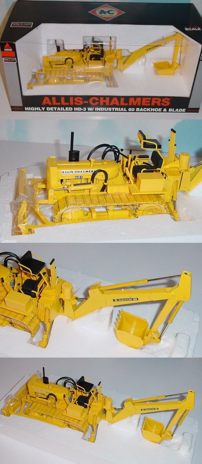 1/16 Allis Chalmers HD-3 Industrial Crawler W/60 Backhoe & Blade by SpecCast NIB