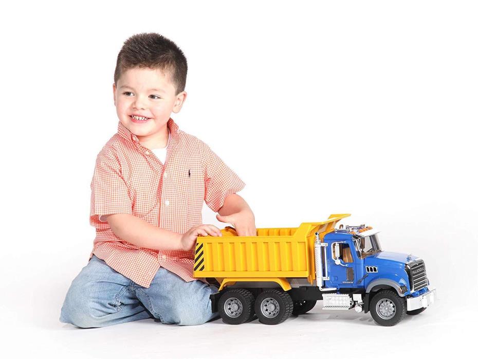 Big Dump Truck Play Toy Realistic Life Like Detailed Dumper Blue Semi Model Mack
