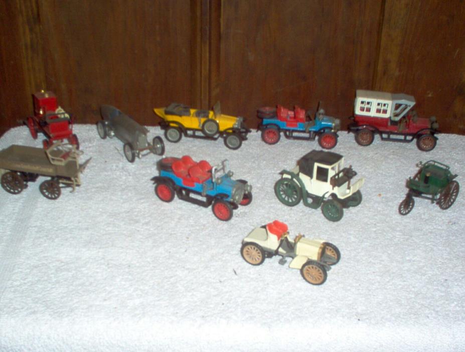 LOT OF 10 VINTAGE DIECAST AND PLASTIC CARS MADE IN W.GERMANY AND GERMANY