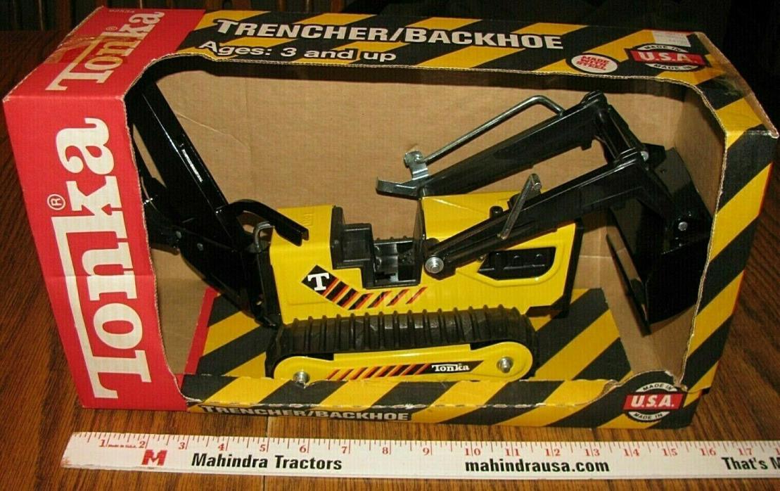 Tonka Trencher Backhoe Loader Crawler Tractor 1992 Steel Construction Toy 92534