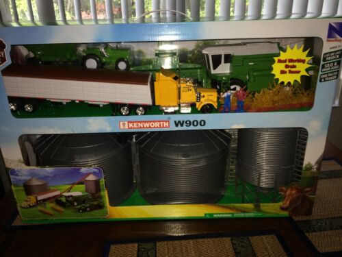 Country Life Grain Bin Farm w Tractor Trailer Tractor Harvester 1/43 Kenworth