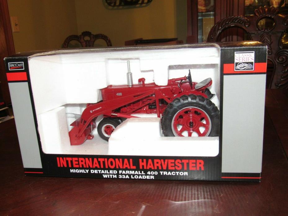 SPECCAST 1/16 SCALE DIE CAST FARMALL 400 TRACTOR WITH 33A LOADER - MIB