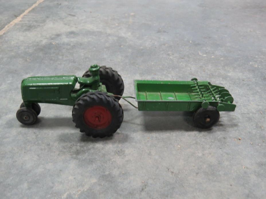 Vintage Oliver 70 Tractor Arcade Restored with Die-cast Manure Spreader neat!
