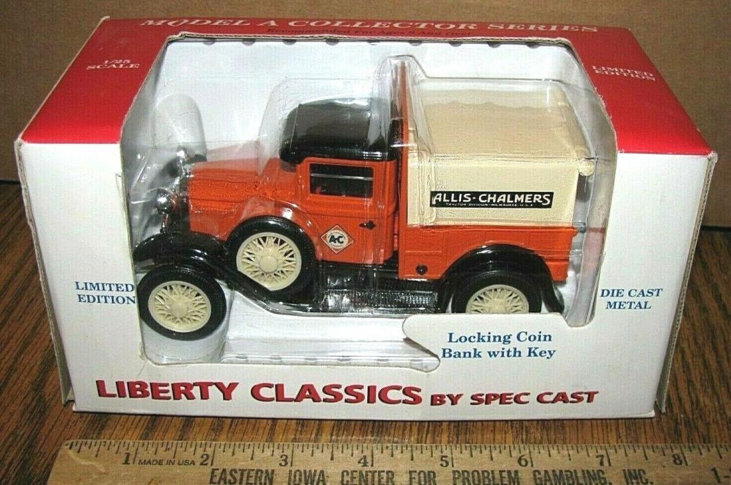 ALLIS CHALMERS Dealer Model A Ford Pickup Truck 1/25 Bank 1985 Agco 1st Series