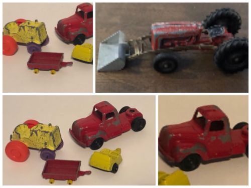 Vintage TootsieToy Red Die cast 1950’s Ford Tractor Loader Truck Lot