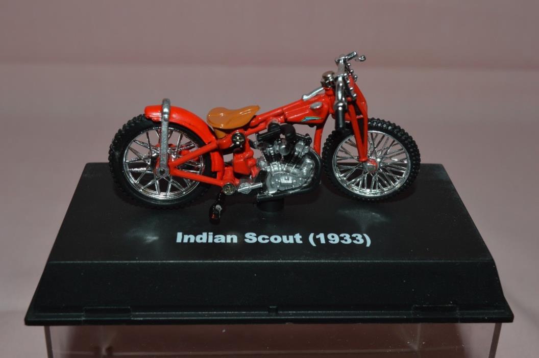 NEWRAY DIE-CAST MOTORCYCLE '1933' INDIAN SCOUT SCALE 1:32 BOXD ON PLASTIC STAND