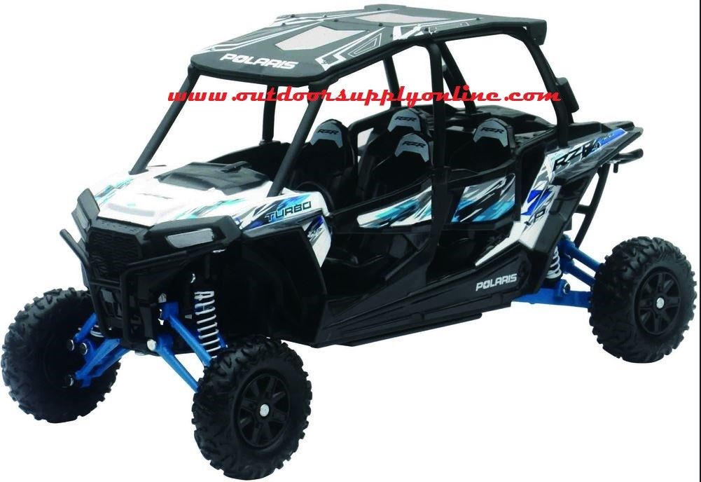 POLARIS RZR 4 TURBO XP TOY, Matte White, 1/18 Die-cast 57843B, Toy RZR