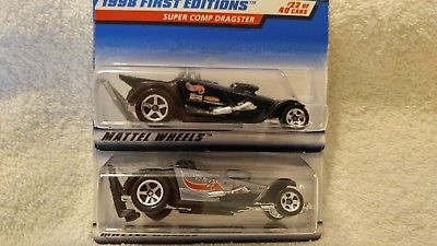 Hot Wheels 1998 #655 HTF 3 Tampo Variation & 1998 #1041 Super Comp Dragster