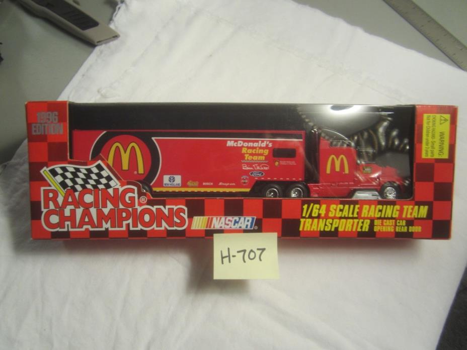 H-707  1:64 Racing Champions Racing Team Transporter McDonald's (Bill Elliott)