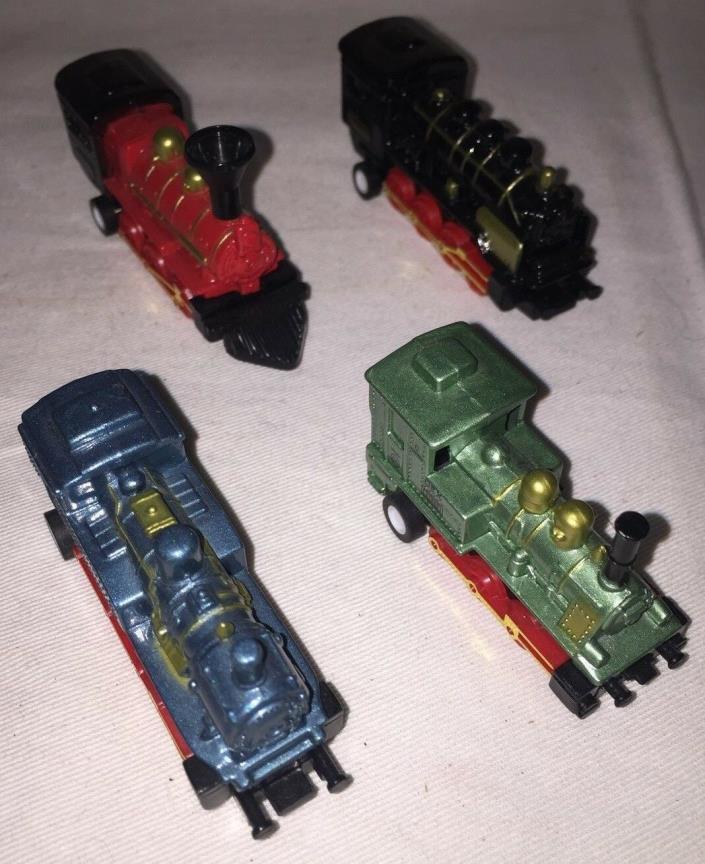 Lot of 4 Pull Back Toysmith Diecast Trains Loco Motion Locomotives #7807