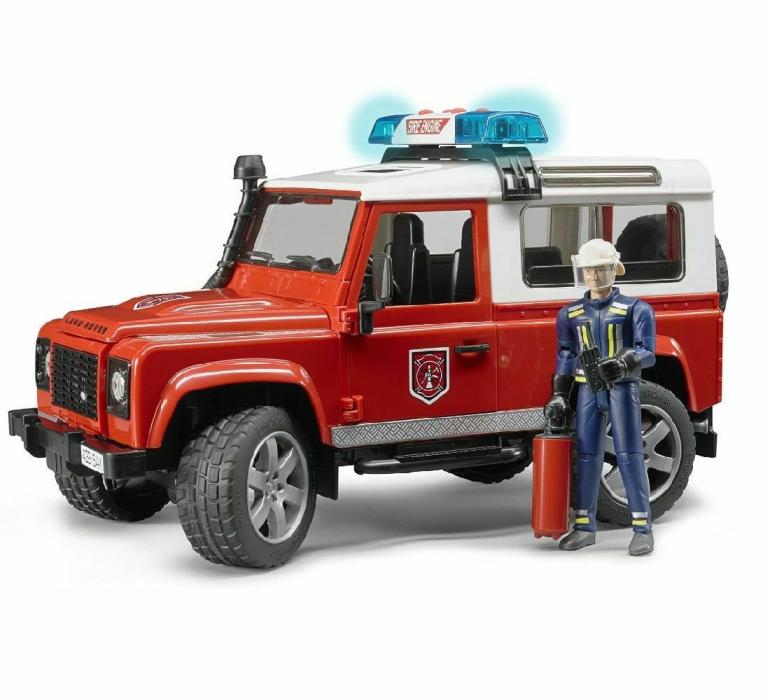 Bruder Land Rover Fire Department Vehicle w/Fireman 2596