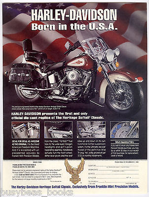 1992 Franklin Mint advertisement, Harley Davidson Heritage Softail Classic model
