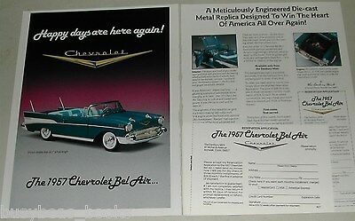 1989 Danbury Mint 2-page advertisement for the 1957 Chevrolet Bel Air model