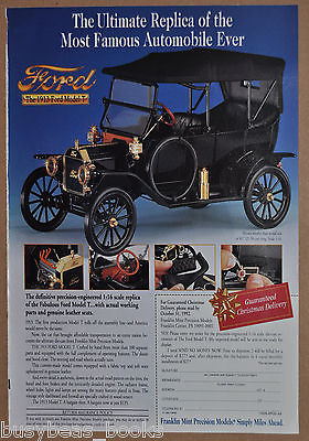1992 Franklin Mint advertisement for the 1919 FORD MODEL T model car