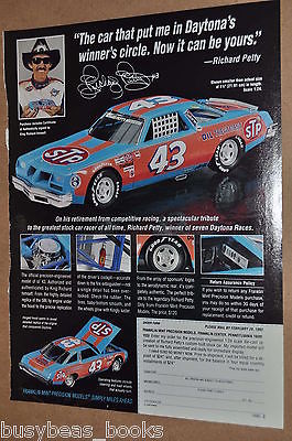 1992 Franklin Mint advertisement for Richard Petty NASCAR 43 1977 Oldsmobile