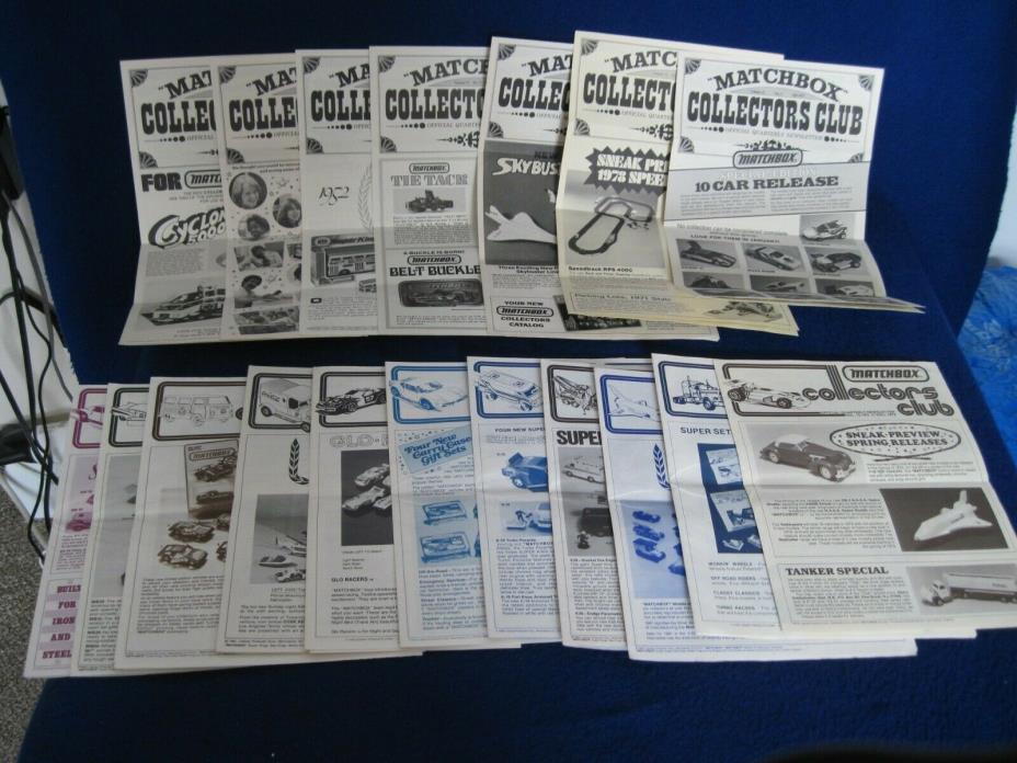 Matchbox Collectors Club Newsletters Lot of 18 1976-1982