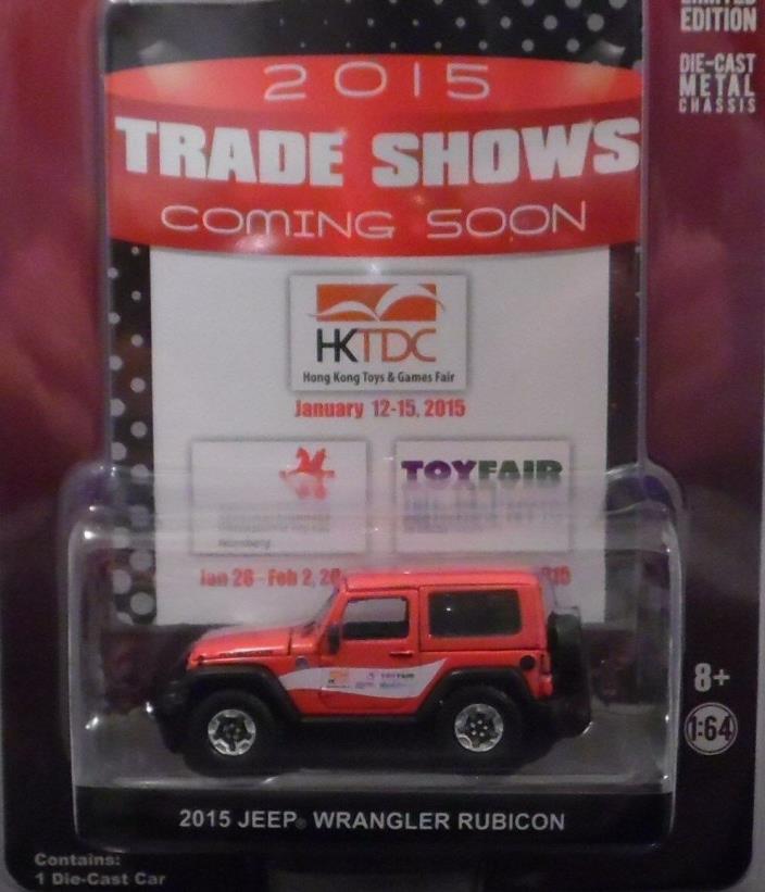 GREENLIGHT JEEP WRANGLER RUBICON IN RED FROM 2015 TRADE SHOWS 1/64 SCALE
