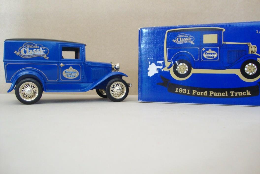 1931 Ford Model A Panel Truck Cooper Tires 1/25 Diecast Coin Bank 1/25th Scale