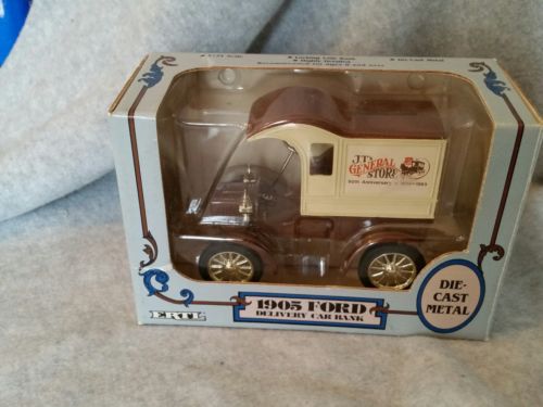 1905 Ford delivery car bank, 1/25 scale, new in box, CASE JT GENERAL STORE.