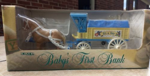 1994 Western ERTL Baby's First Bank 2 horses buggy Carriage sealed in box