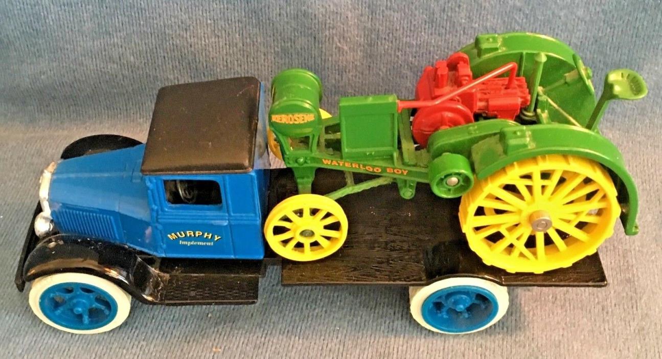1931 HAWKEYE  DIECAST TRUCK WITH JOHN DEERE 1919 WATERLOO BOY TRACTOR SET 1:32