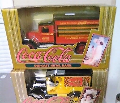 Coca-Cola Die-Cast Metal Banks -Lot of Two