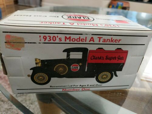 1930's Model A Tanker CLARK's Super Gas Die Cast Metal Bank Ford Mint