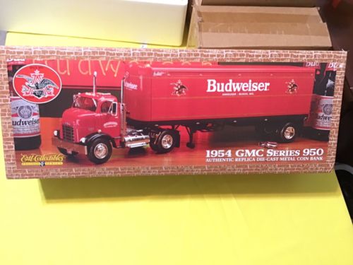 ERTL 1954 GMC Series 950 Budweiser Authentic Replica Die Cast Coin Bank 1:25