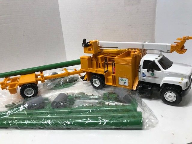 CMP Digger Derrick ToyTruck Bank SET! (plastic) with battery operated lights.