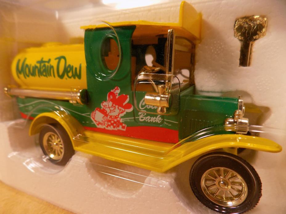 1996 Golden Wheel Mountain Dew Tanker Truck Coin Bank