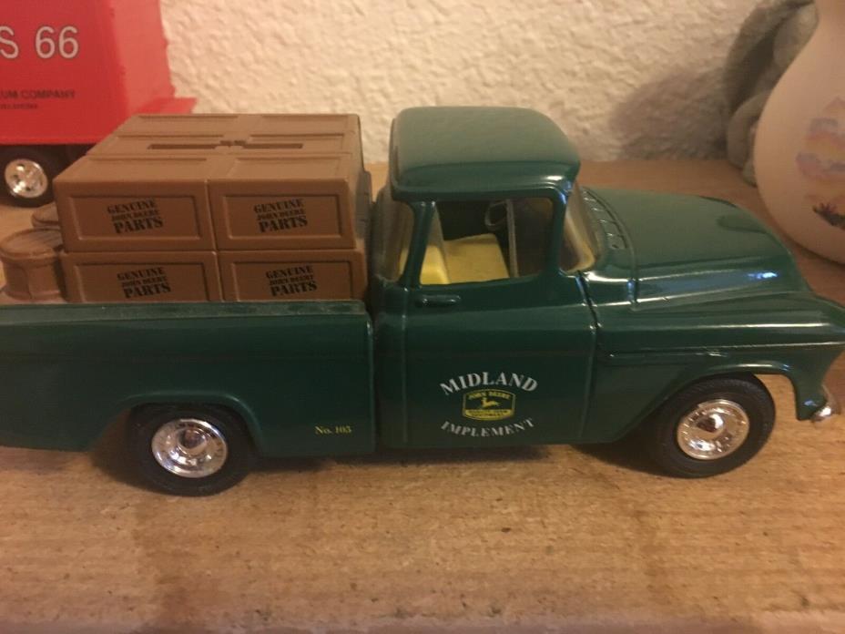 John Deere Green Crate Delivery Truck with Locking Coin Bank GMC Midland