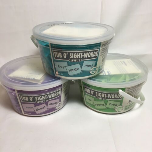 Lakeshore Tub O' Sight Words Levels 1 2 3 Home School Educational Tiles