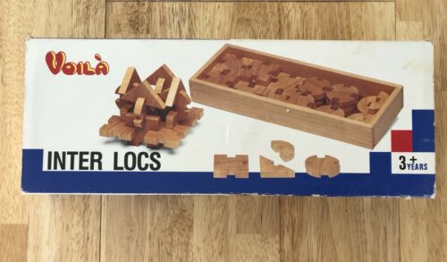 Voila Inter Locs Wooden Puzzle Blocks Vintage Learning STEM Toy Classroom School