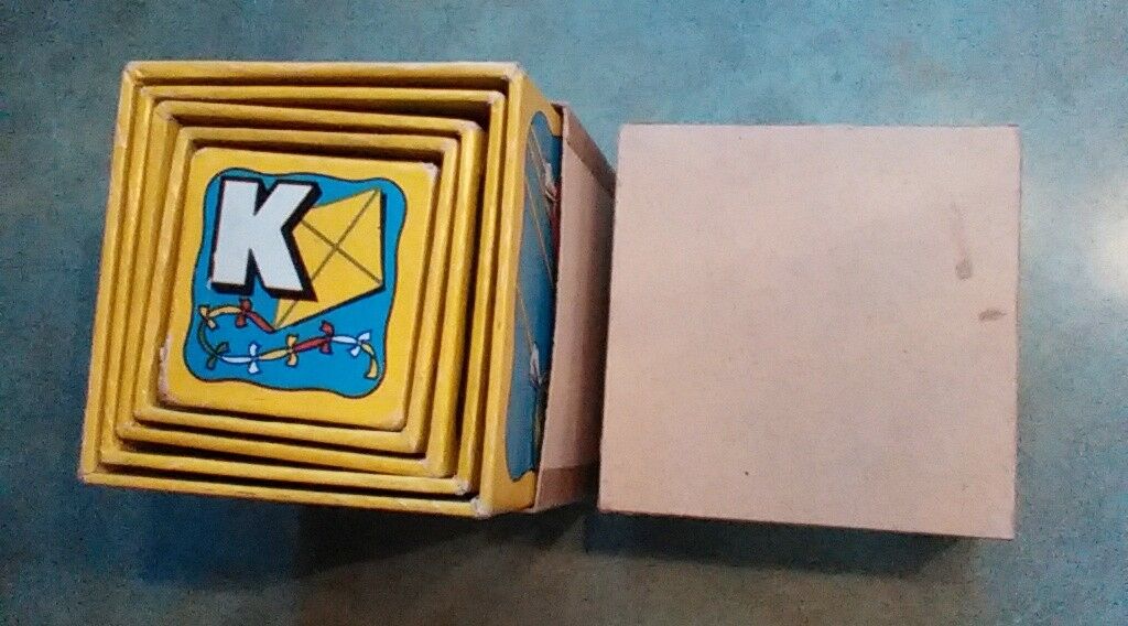 Vintage Learning Nesting Alphabet Stacking Boxes