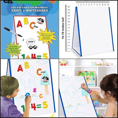 Kids Dry Erase Whiteboard Educational Toy Tapletop Double Sided Magnetic Easel