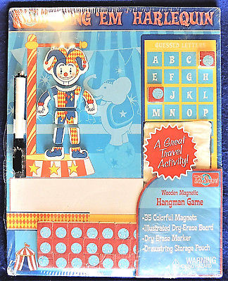 Hang 'em Harlequin Wooden & Magnetic Hangman Game Travel Activity T.S.Shure 2015