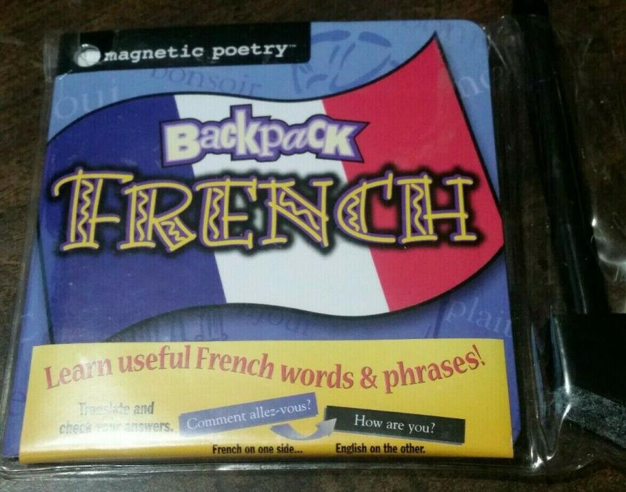 MAGNETIC POETRY-Backpack French-mini language kit--NEW!
