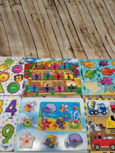 10 Kids Child Learning Puzzles Animals Shapes Counting Trucks Fish