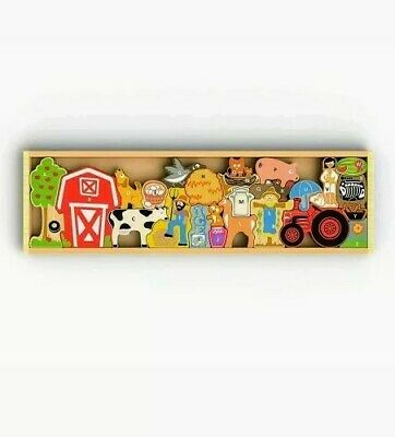 Farm A to Z puzzle – Toy Farm and Wooden Puzzle Playset for Kids BeginAgain New