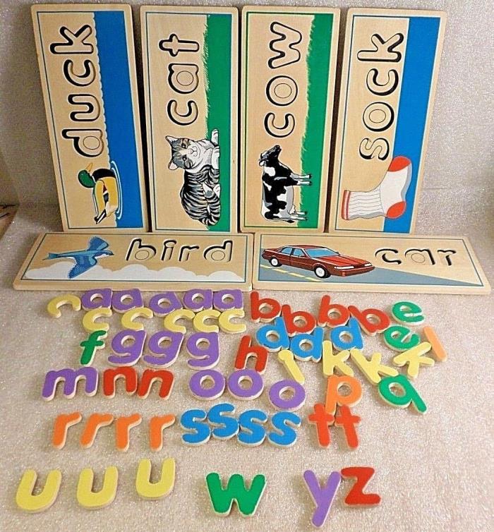 Melissa & Doug See Spell Wooden Educational Toy~Double Sided Boards & Letters