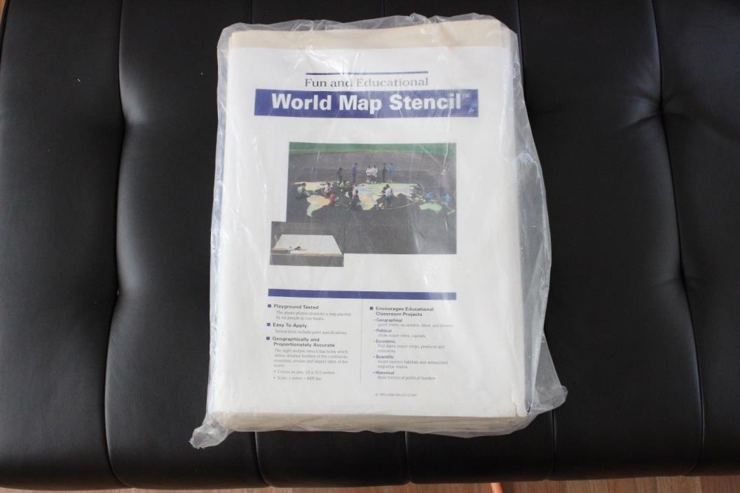 World Map Stencil Kit Outdoor Map of the World Ursa Major 1992 - NEW IN PLASTIC