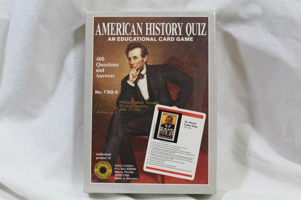 American History Quiz educational card game