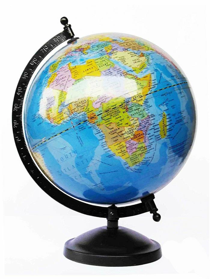 Educational Laminated Rotating World Globe With Metal Gorgeous Gift  8 Inch