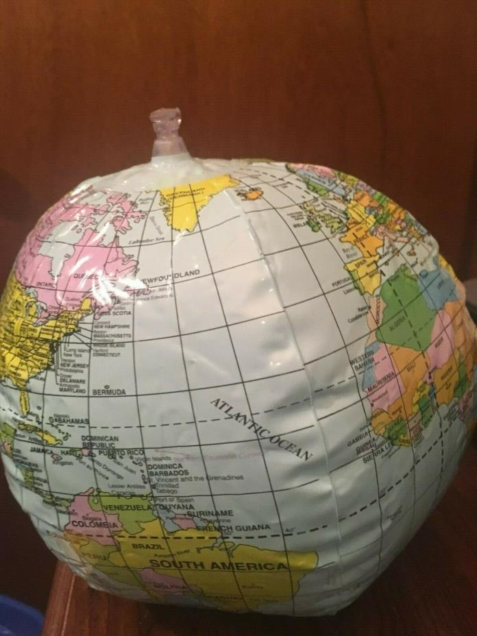 Inflatable Blow Up World Globes Earth Atlas Ball Toy Map Ball 40CM,10pcs,NIP