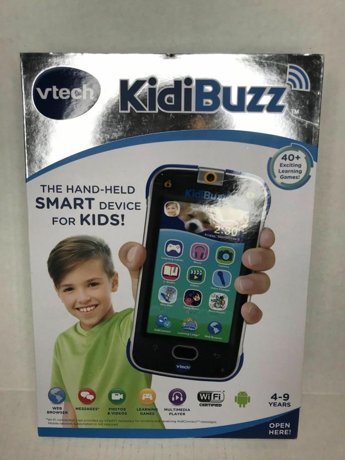VTech KidiBuzz Hand-Held Smart Device Black Toy Phone For Kids Open Box