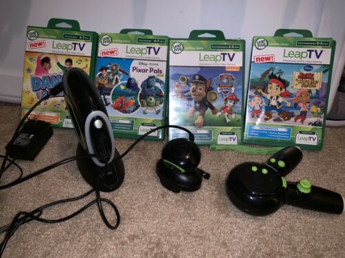 Leap Frog Leap TV Educational Video Gaming System Console & Camera  & 3 Games