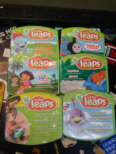 Leap Frog Little Leaps Learning System DVD Games Lot of 6 Thomas Dora FIrst step