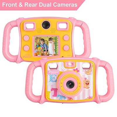 Prograce Kids Camera Dual Selfie Camera 1080P HD Video Recorder Digital Action